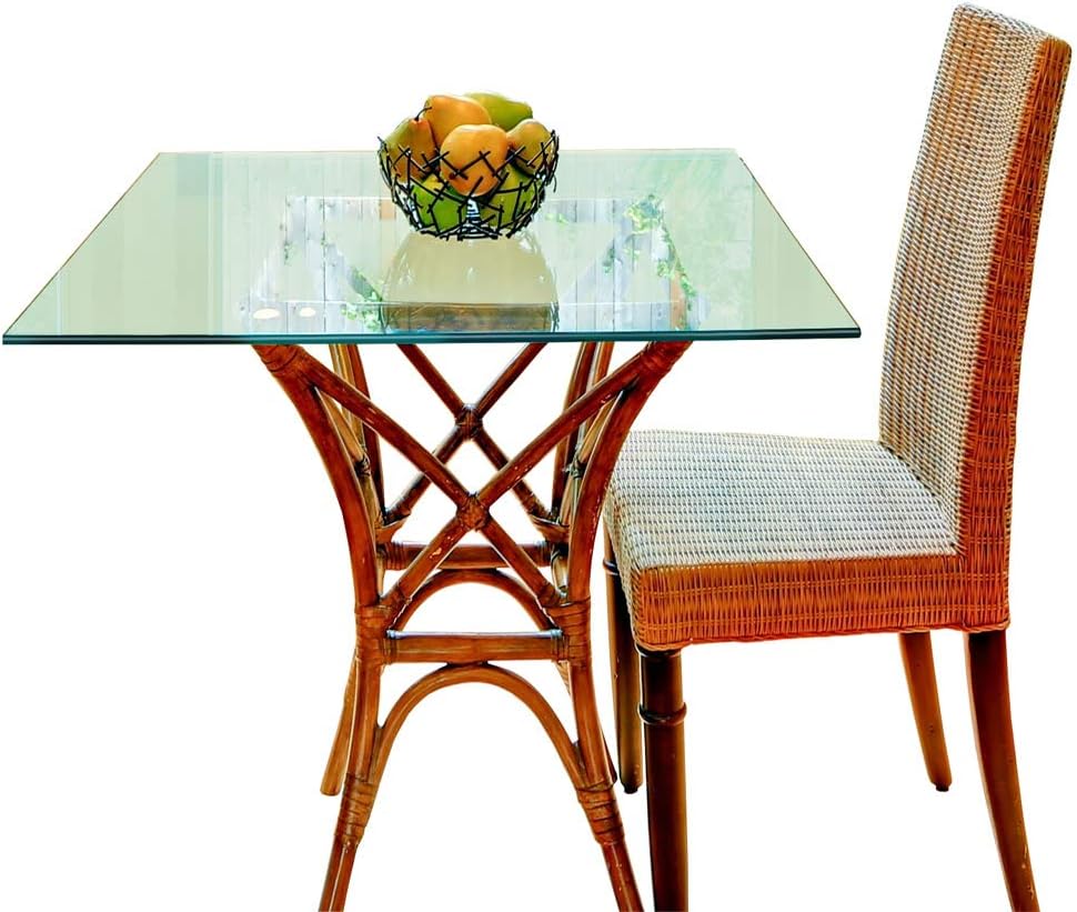 16 inch Square Glass Table Top - Tempered - 1/2" Thick Glass Surface, Safe Beveled Edge, Eased Corners, Multipurpose for Dining Table, Patio, Coffee and End Table