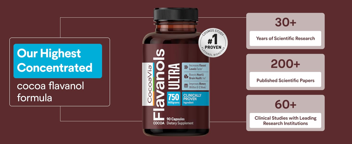 Ultra Cocoa Flavanol supplements, Memory, Circulation, Brain Health