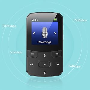 digital audio player Bluetooth mp3 player clip sport small mp3 player with voice recorder recording