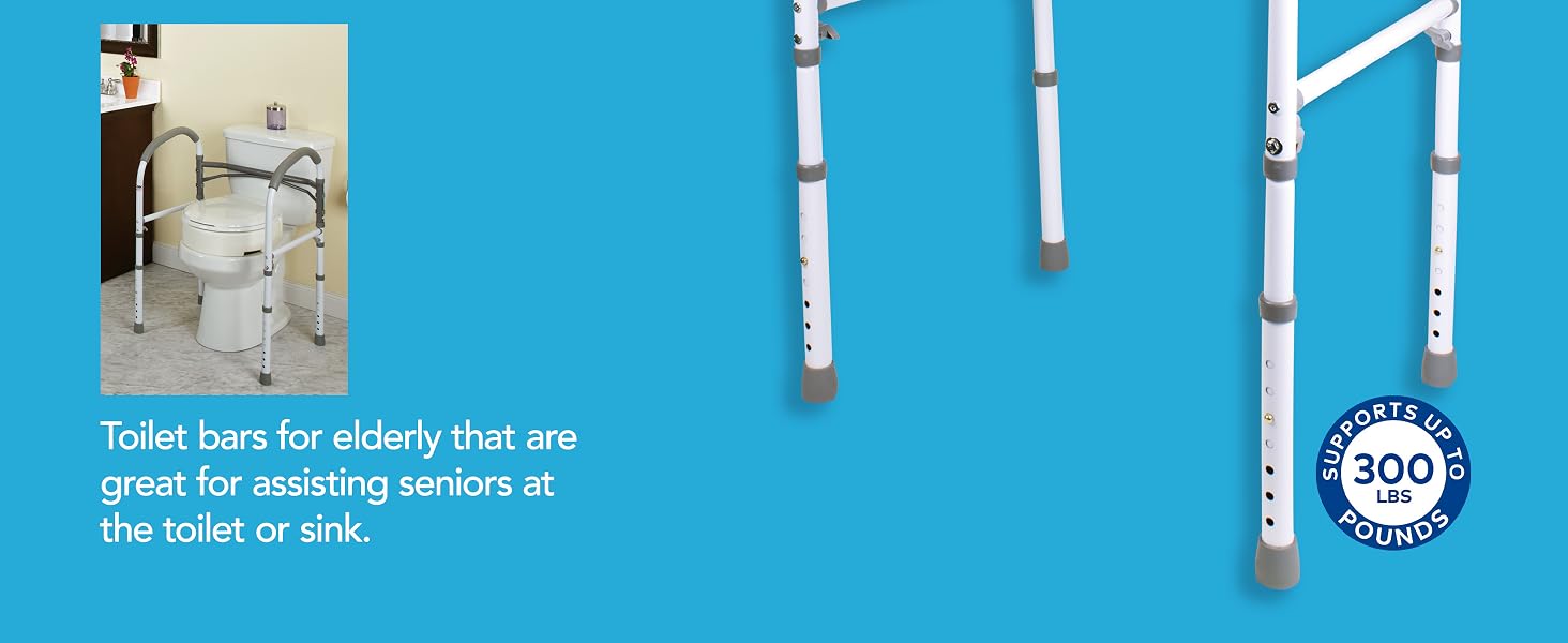 Toilet Safety Frame, Toilet Rails for Elderly and Toilet Bars for Elderly and Disabled