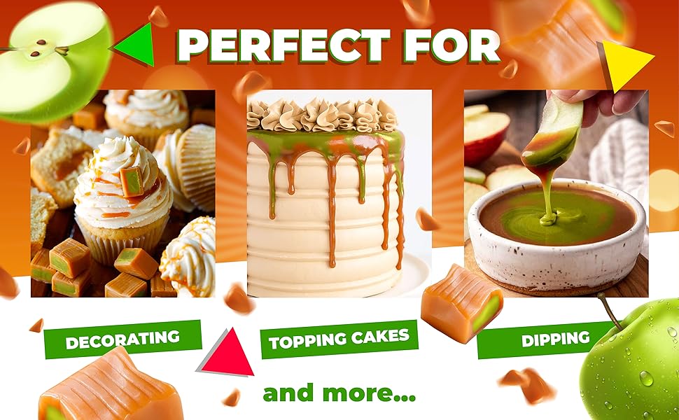 vanilla caramel cube candy square soft chewy apple fill baking individual wrap pack decor dessert