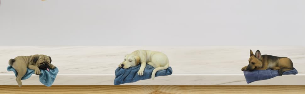 animal lover gifts, dangling legs figurines, german shepard ornaments, pug desk