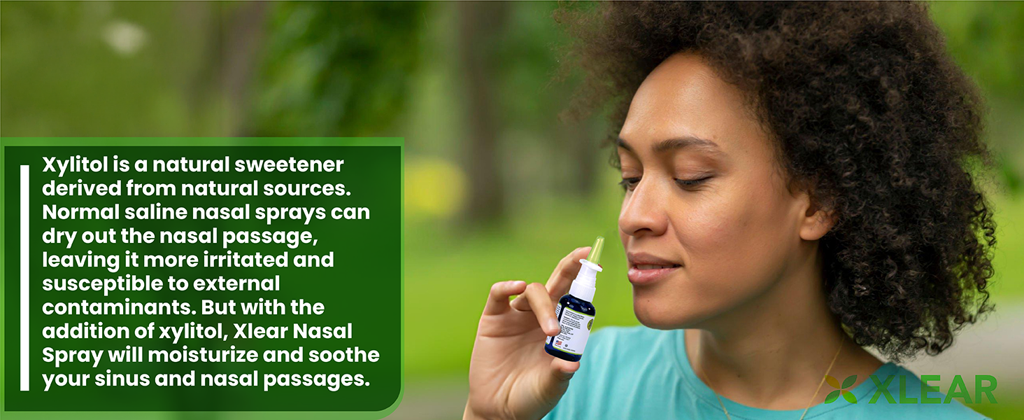 nasal spray saline xylitol allergy relief congestion natural sinus sinusitis decongestant