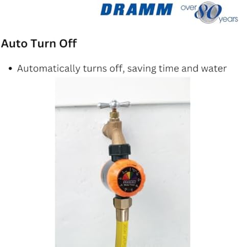 Dramm ColorStorm Premium Water Hose Timer, Mechanical, Turns Water Off Automatically, Up to 120 Minutes of Run Time, Compact for Lawn, Drip