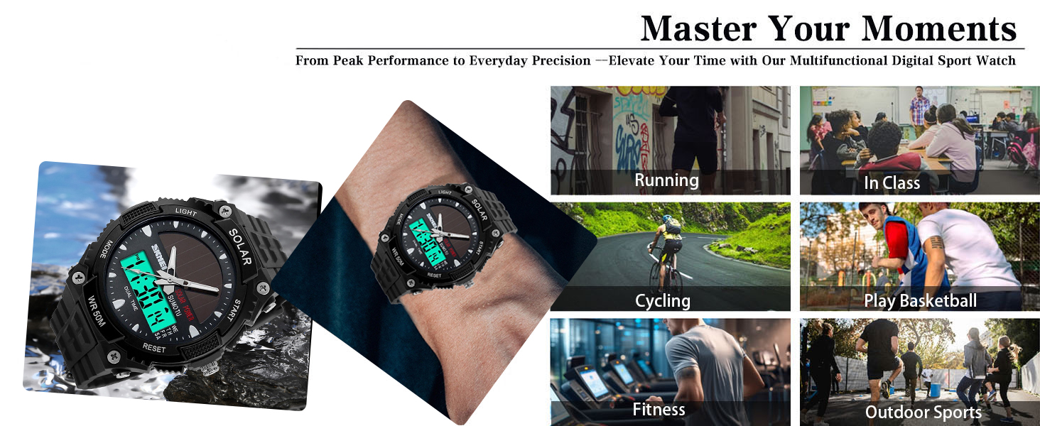 Men's Solar Powered Casual Quartz Wrist Watch