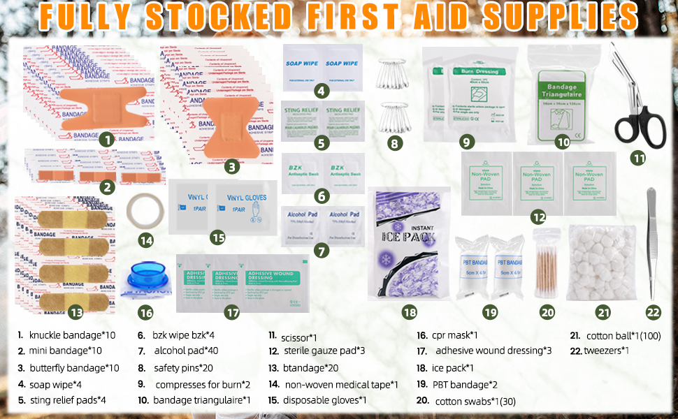 large amount of emergency medical supplies