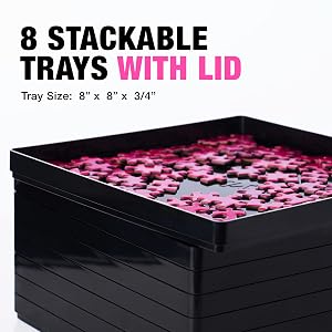 puzzles stackable trays with lid