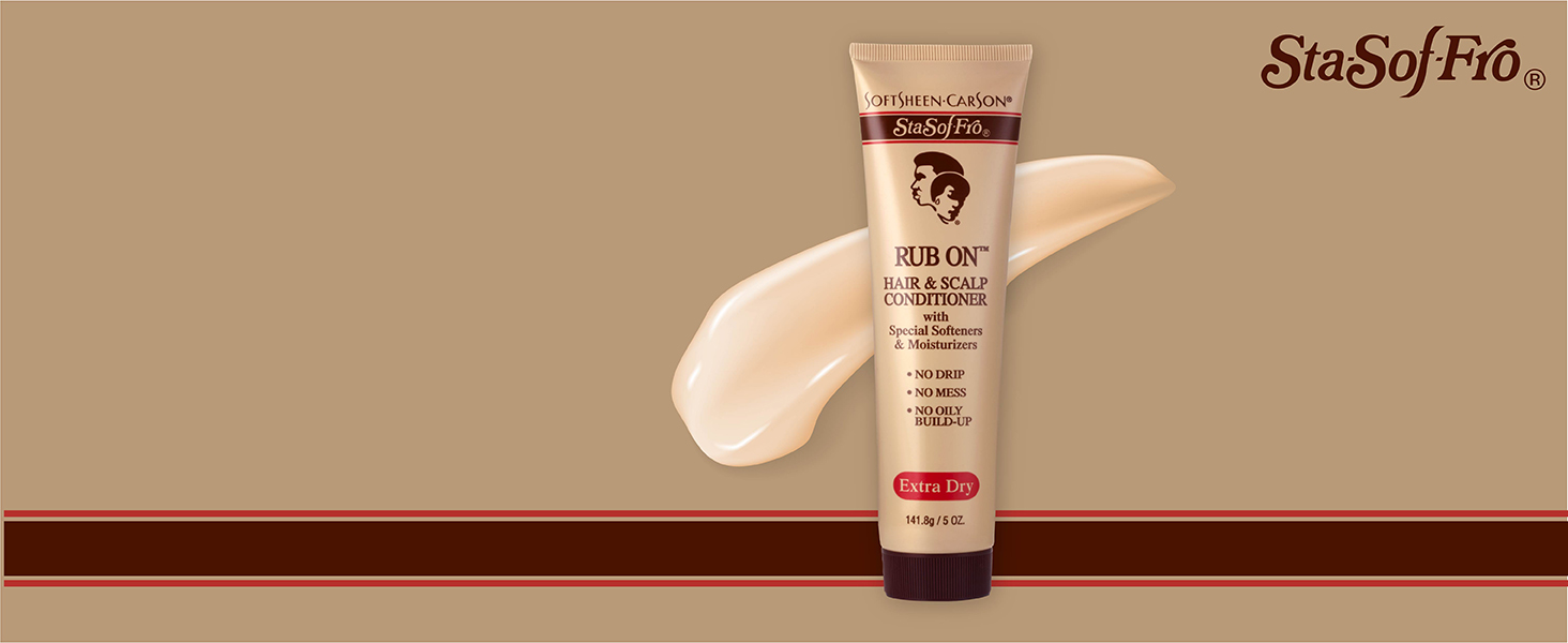 rub on hair and scalp conditioner with special softeners and moisturizers