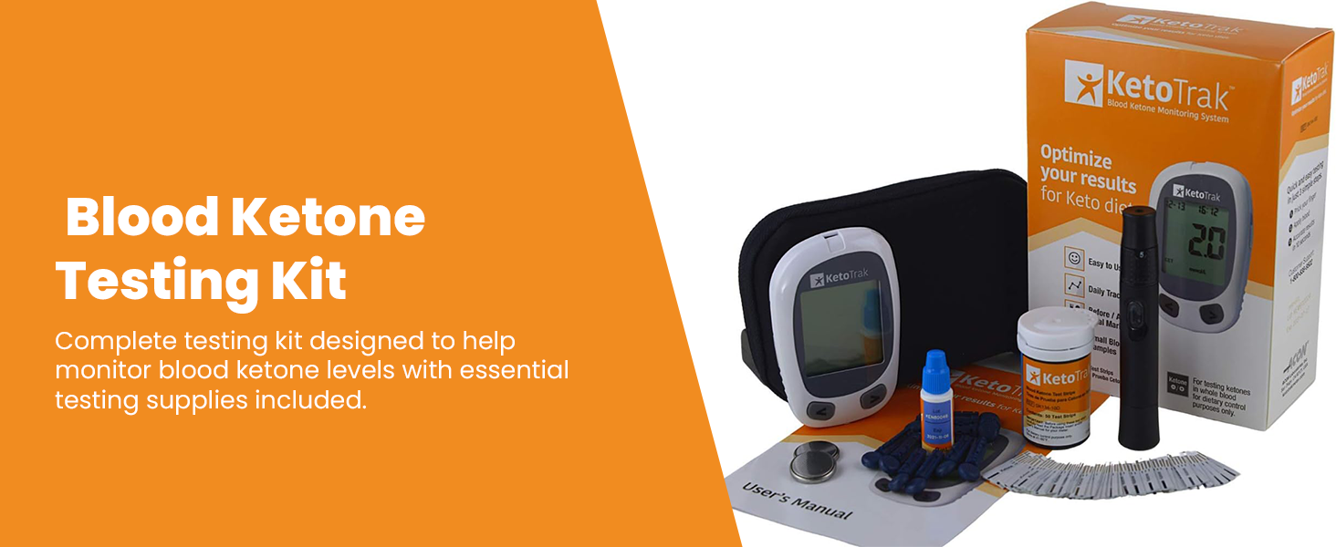 Blood ketone testing kit includes essential supplies for convenient blood ketone monitoring