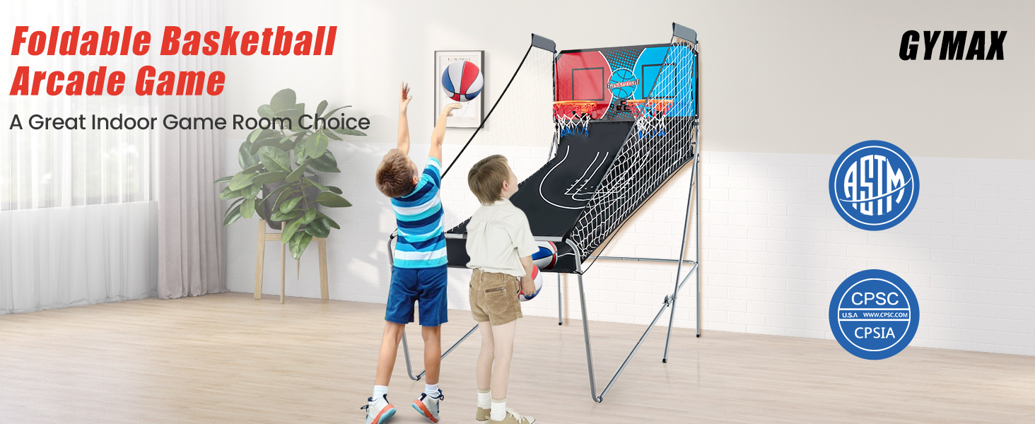 foldable basketball arcade game