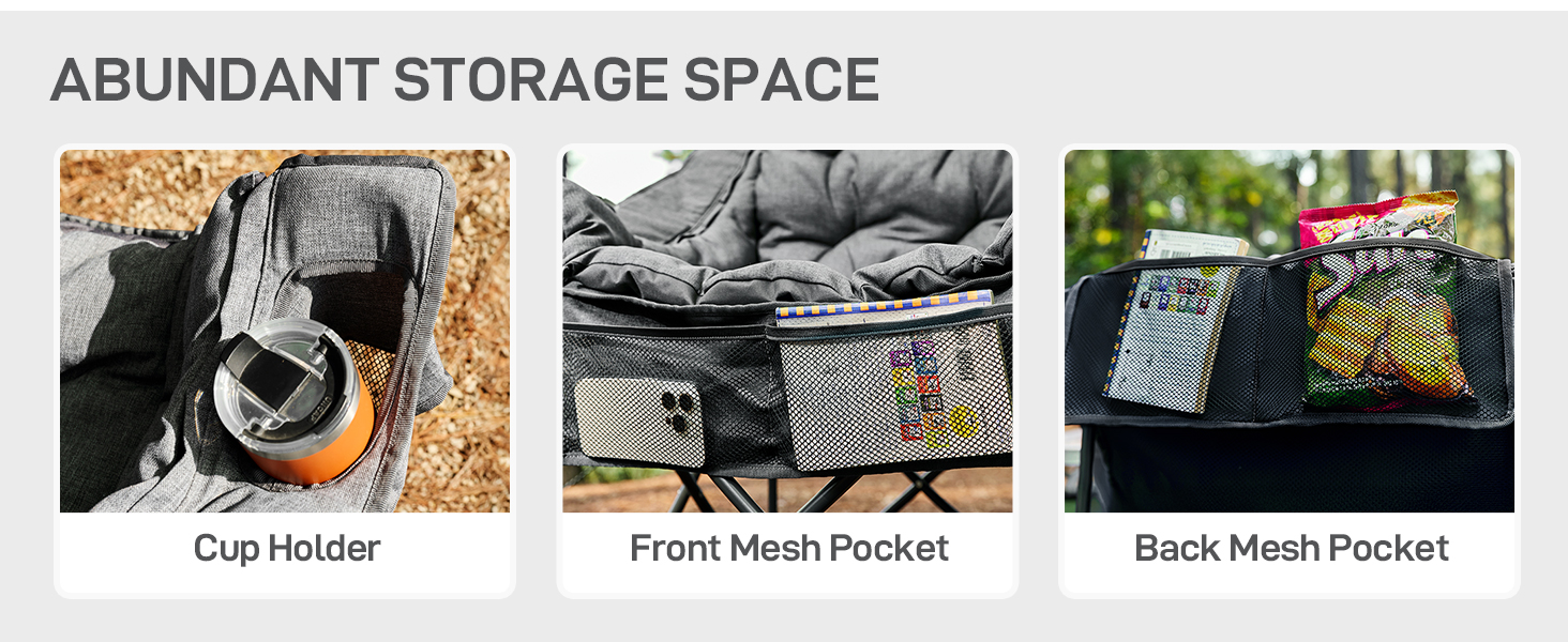 2 in 1 Camping Chair with Detachable Cushion