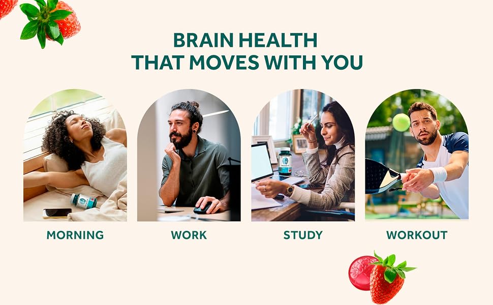 Neuriva Plus Gummies Nootropic Brain Support Supplement Focus Concentration Memory Rewards and App