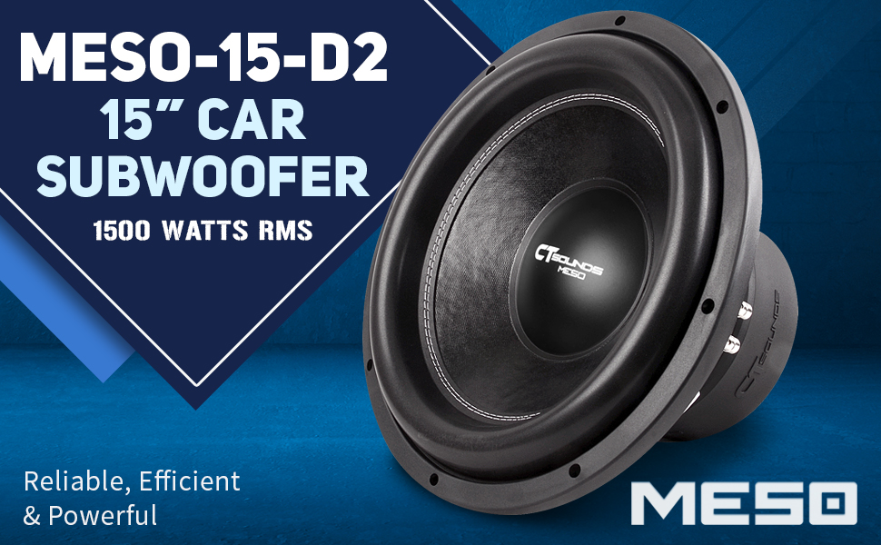 meso 15 subwoofer car audio subs speaker woofer 15 inch loud bass powered 1500 watts rms