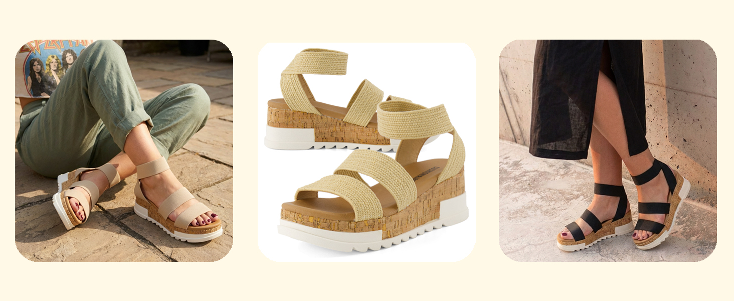 naomi, banner, lifestyle, infographic, cork wedge sandal