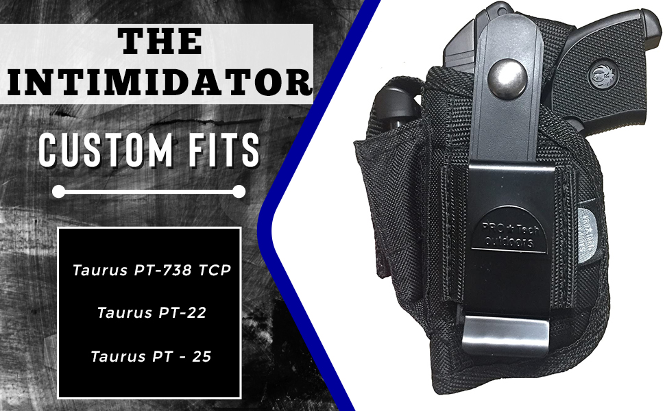 Belt or Clip on Side Holster w/Magazine Pouch