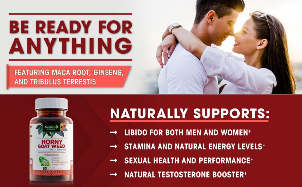 Horny Goat Weed Extract Sex drive Potency Icariin Maca Root increase Libido More Energy Testosterone