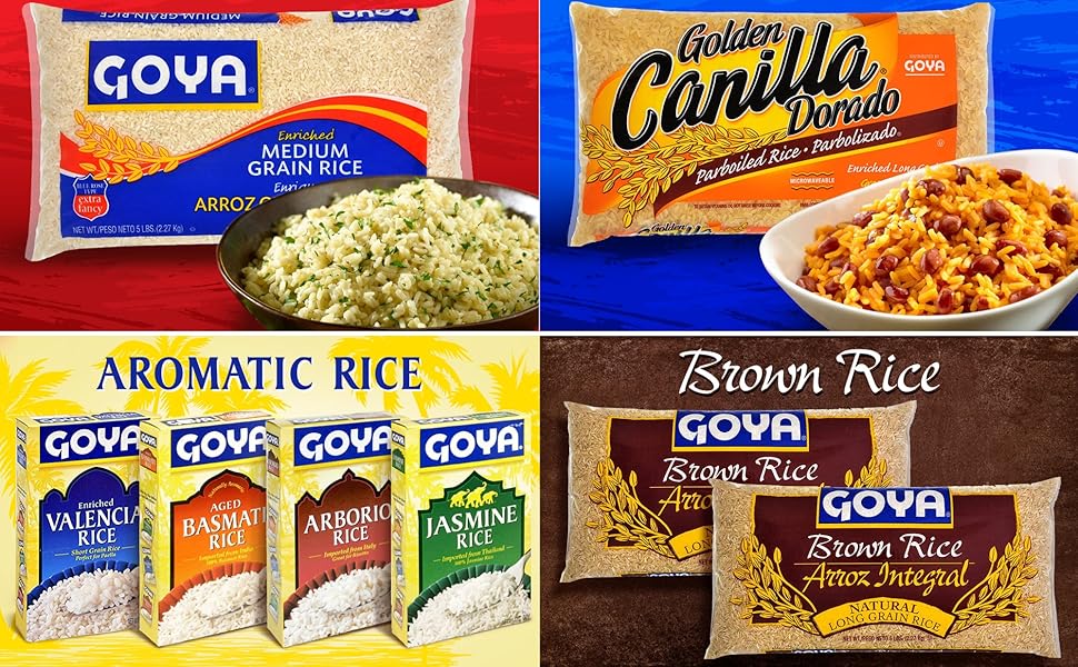 Goya Medium Grain Rice Parboiled Golden Rice Jasmine Basmati Rice Brown Rice