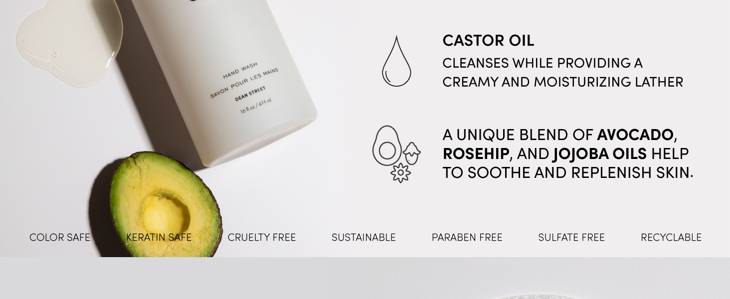 avocado jojoba and rosehip oil help to sooth and replenish skin