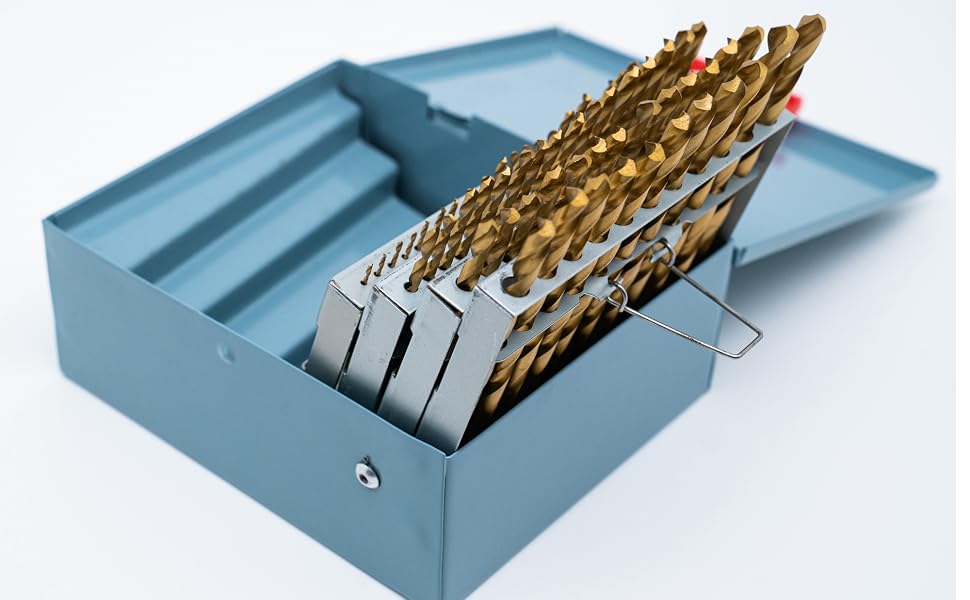 LLDSIMEX 60 Piece 1#-60# Titanium Nitride Coated Numbered Drill Bit Set