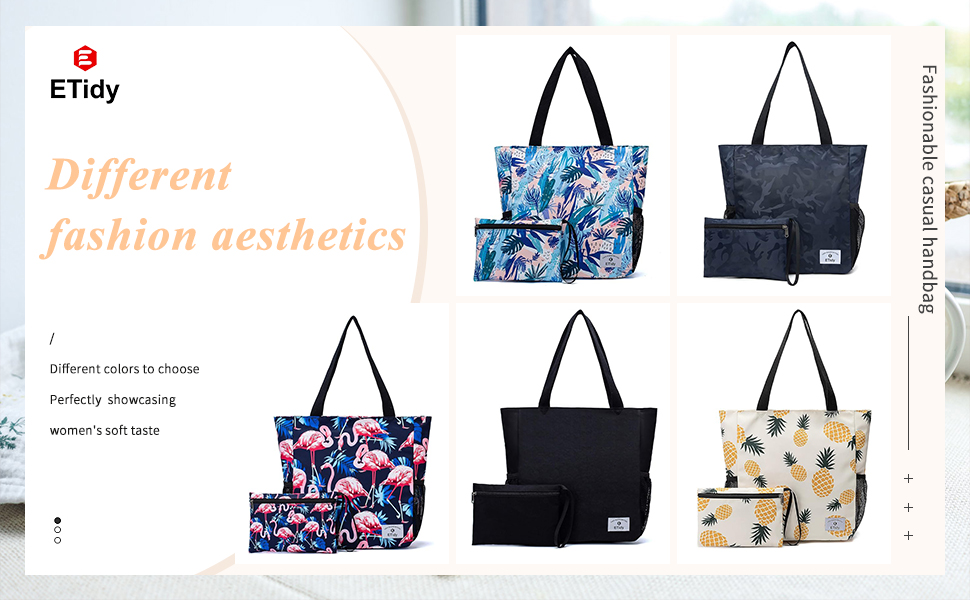 ETidy Large Capacity Foldable Tote Bag With Zipper
