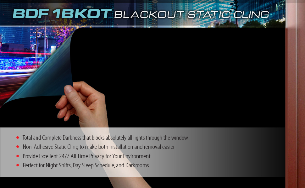 BDF 1BKOT Static Cling Blackout Window Filml