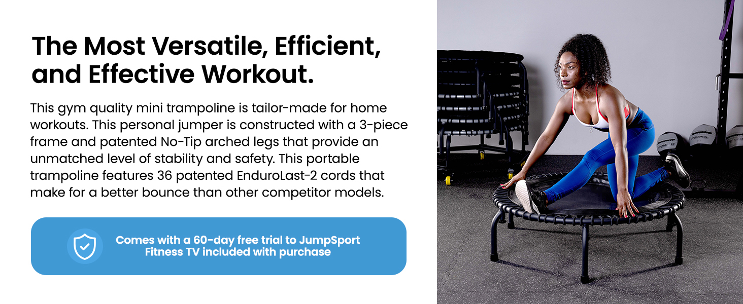 JumpSport 430 44-Inch In-Home Rebounder Fitness Trampoline with Workout DVDs