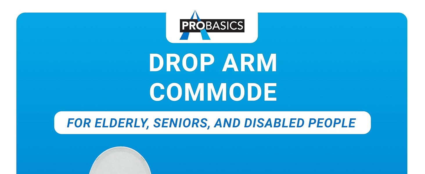 Drop Arm Commode for Elederly, Seniors, and Disabled People