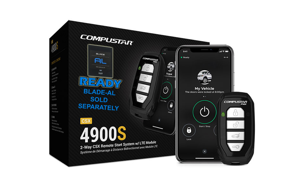 Compustar CSX4900-S 4-Button 2-Way, 3000&amp;#39; Remote Start System w/Drone X1LTE