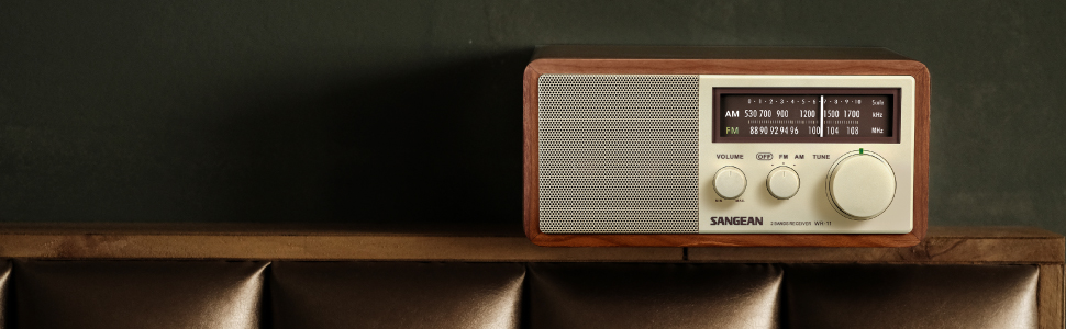 WR-11, Sangean, SANGEAN, am, fm, tabletop, portable, wood, classic,