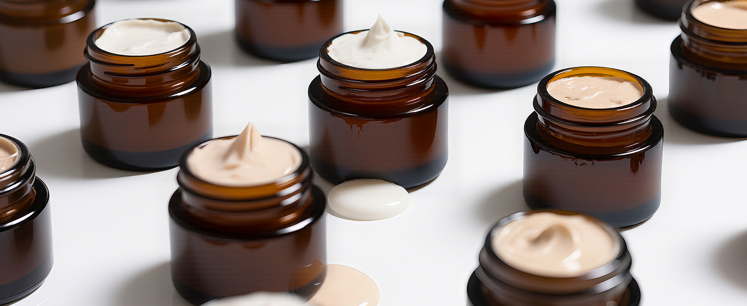 2 oz glass jars amber