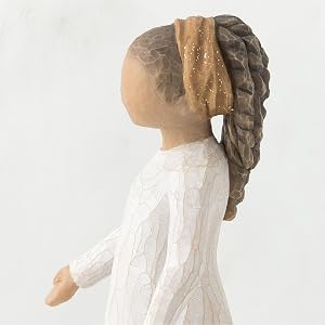 Close up detail of figure's glitter headband.