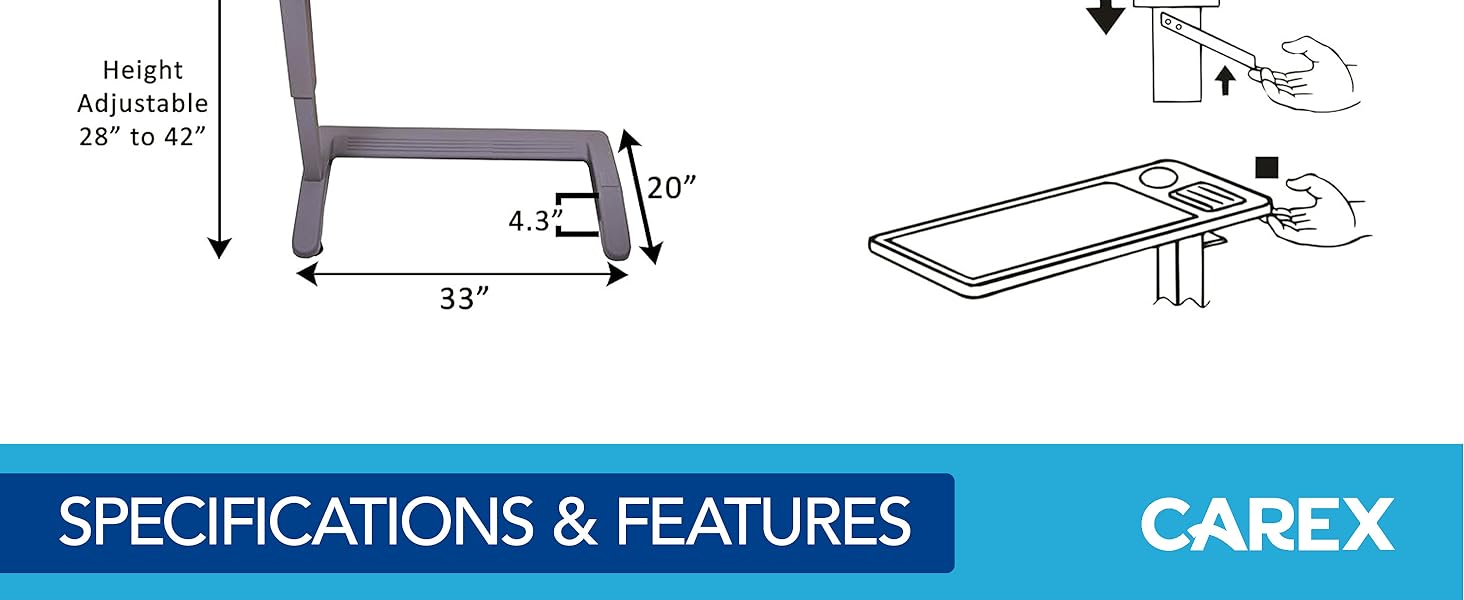 The Bed Table For Home Use and Hospital, Bedside Table With Wheels, Over Bed Bable With Wheels