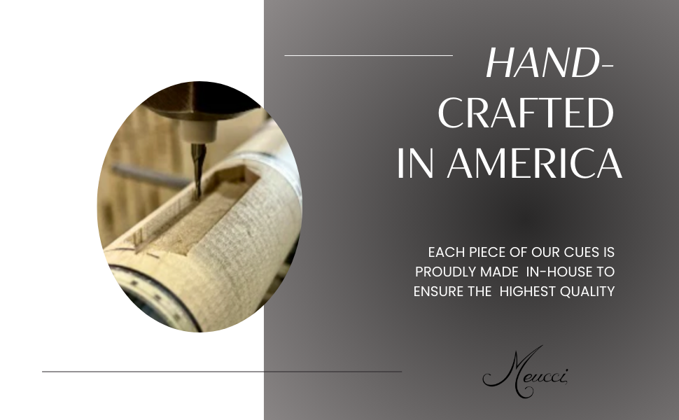 Meucci pool cues hand made in america made in the USA maple cue sticks