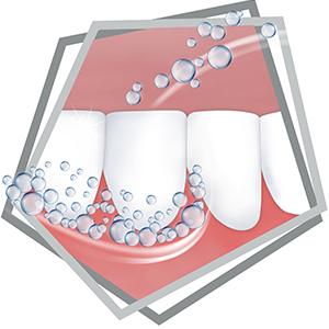 Cleaning action removes stains