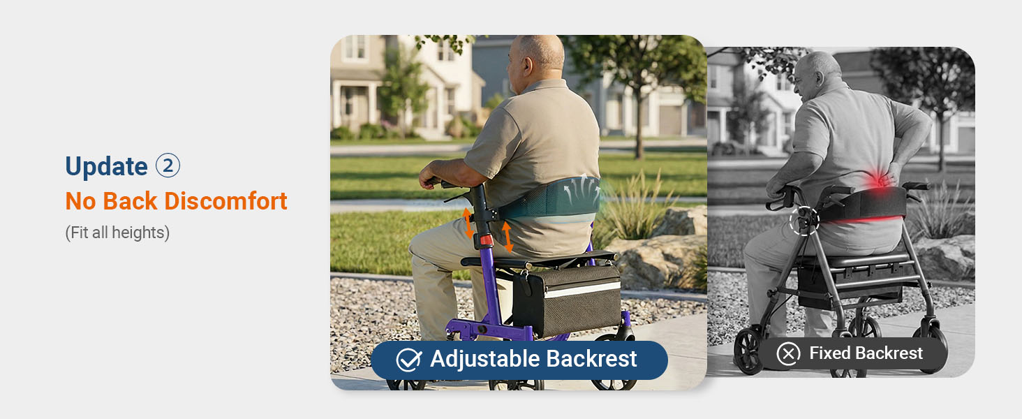 rollator walker with seat