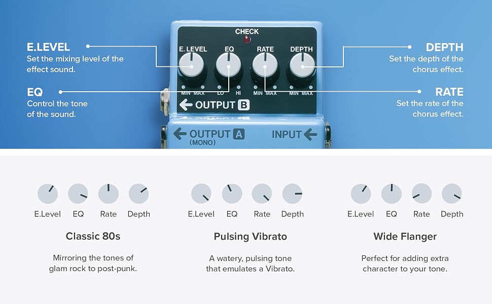 BOSS; Roland; Super; Chorus Compact; Pedal; Guitar; Keyboard; FX; Effects; Board; Sound; Quality