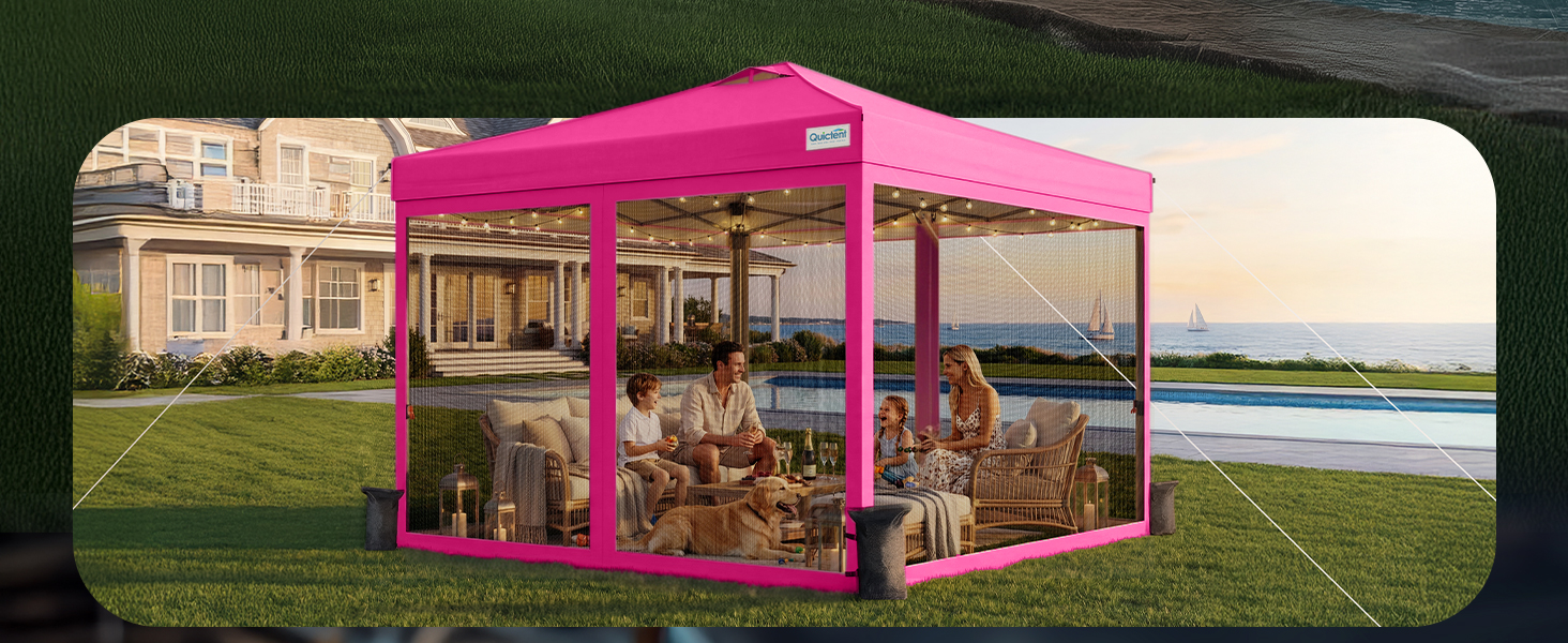 10x10 Pop up Canopy Tent with Netting