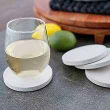 coasters wine glass drip protection sandstone coasters set with holder lazy susan