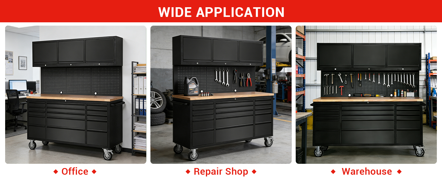 Versatile tool cabinet suitable for office, repair shop, or warehouse
