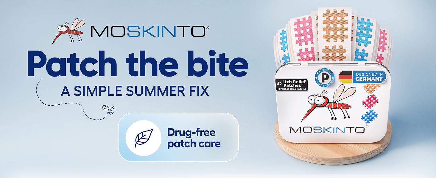 bug bite itch relief patches, mosquito stickers by Moskinto
