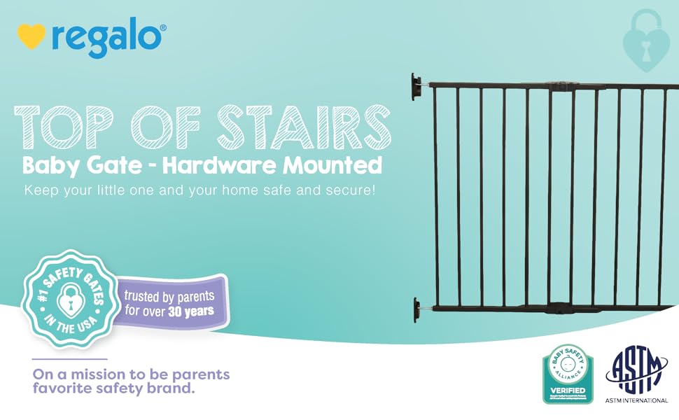 Top of Stair Baby Gate - Hardware Mounted