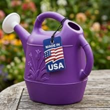 Ergonomic Purple 2 gallon water can with balanced double handle design.