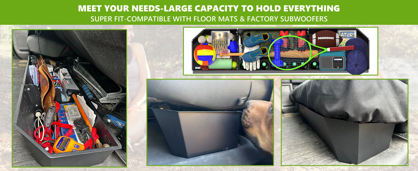 Large size under seat storage box with robust material for f150