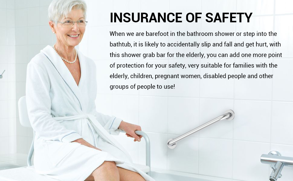 12 Inch Grab Bars for Bathtubs and Showers Brushed Nickel, Safety Shower Grab Bars for Seniors
