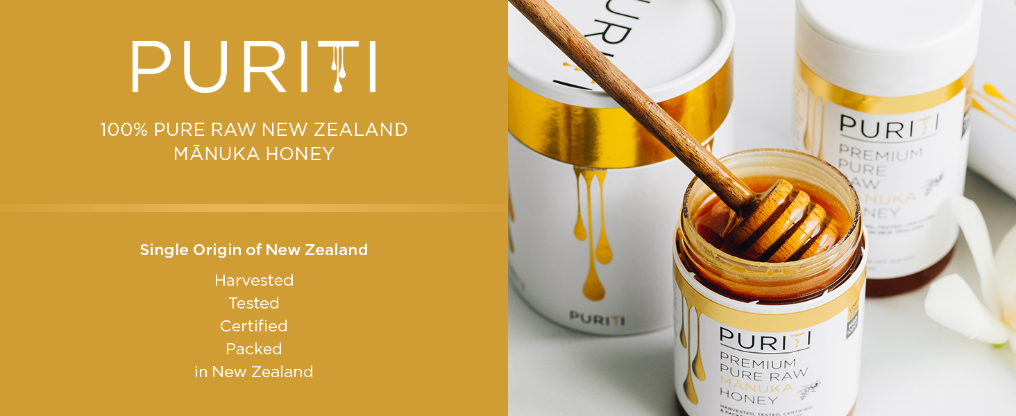 puriti genuine pure raw new zealand manuka honey umf mgo tested certified wellbeing immune health