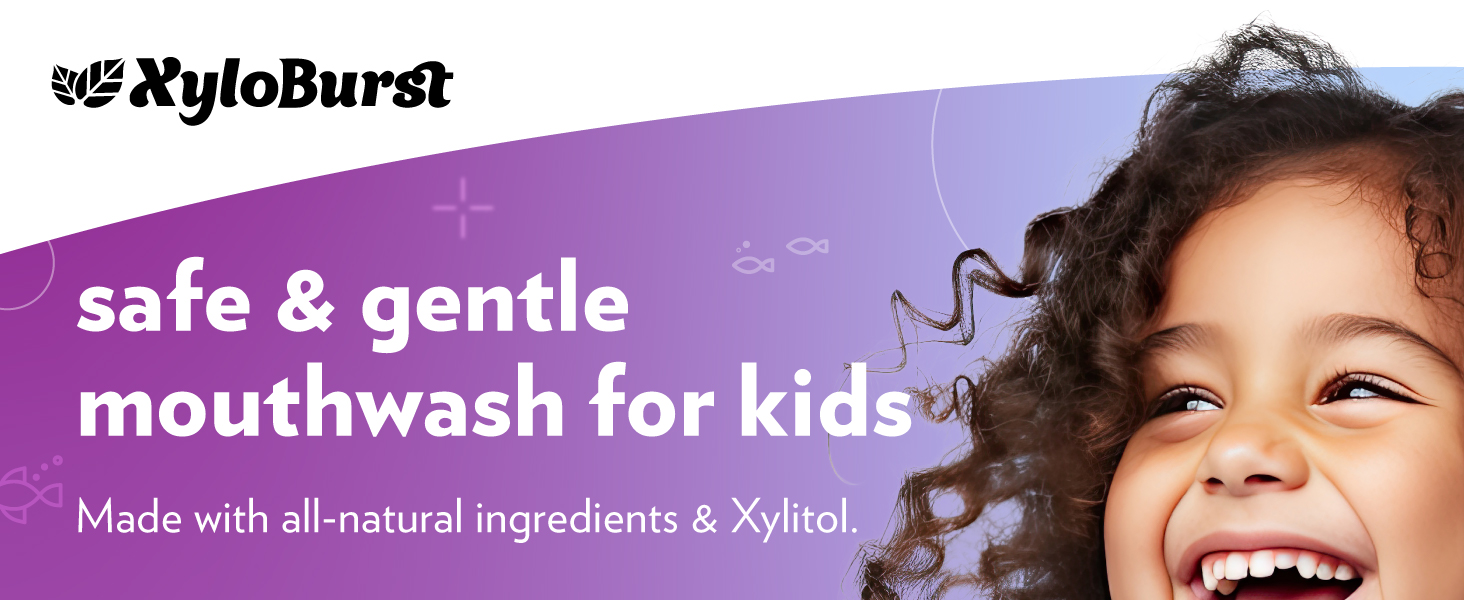 Gentle kids xylitol mouthwash, daily oral rinse that helps fight plaque and freshen breath