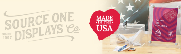 source one logo acrylic signs donation boxes sheets