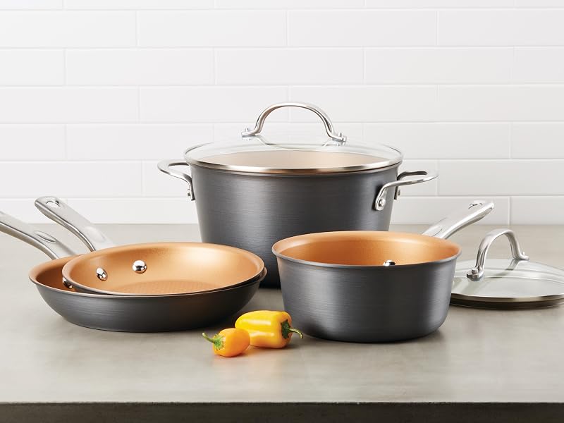 cookware, pots and pans, hard anodized pans, nonstick pans