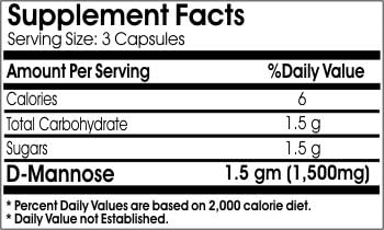 D-Mannose 1500mg ~ 180 Capsules - No Additives ~ Naturetition Supplements