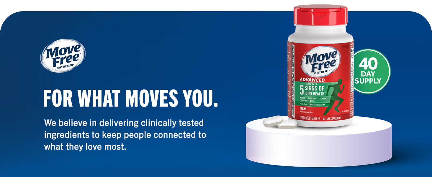 Move Free joint support supplement glucosamine MSM for joint health